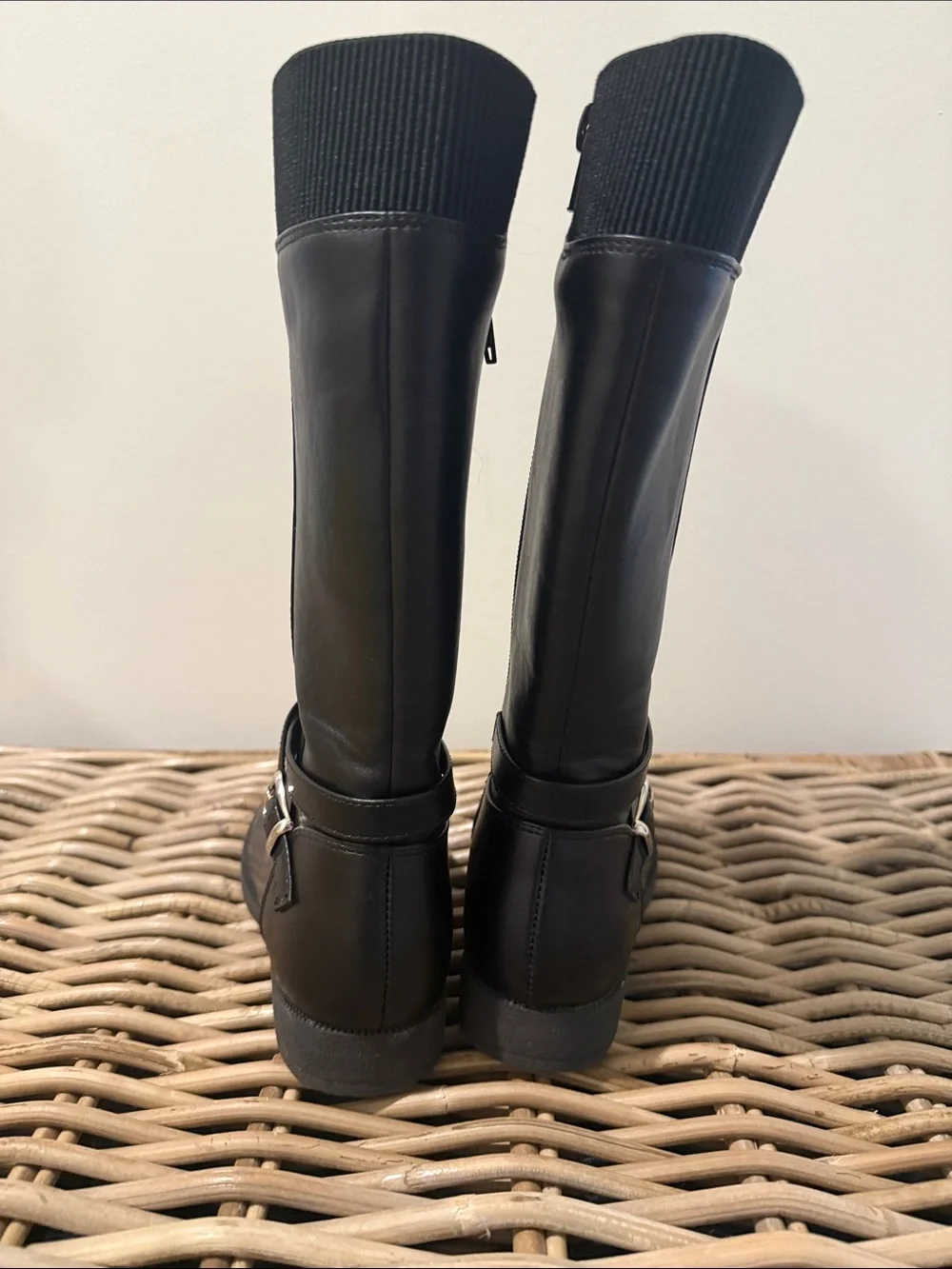 Kelly & Katie Black Tall Buckle Riding Boots